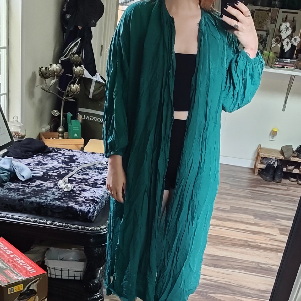 Doen Green Button Up Dress